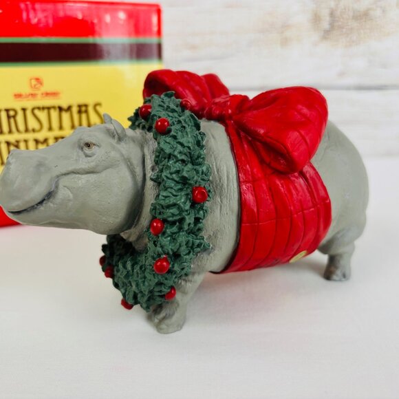 Silver Deer Tom Rubel Christmas Animals Hippo Figurine - Picture 4 of 9